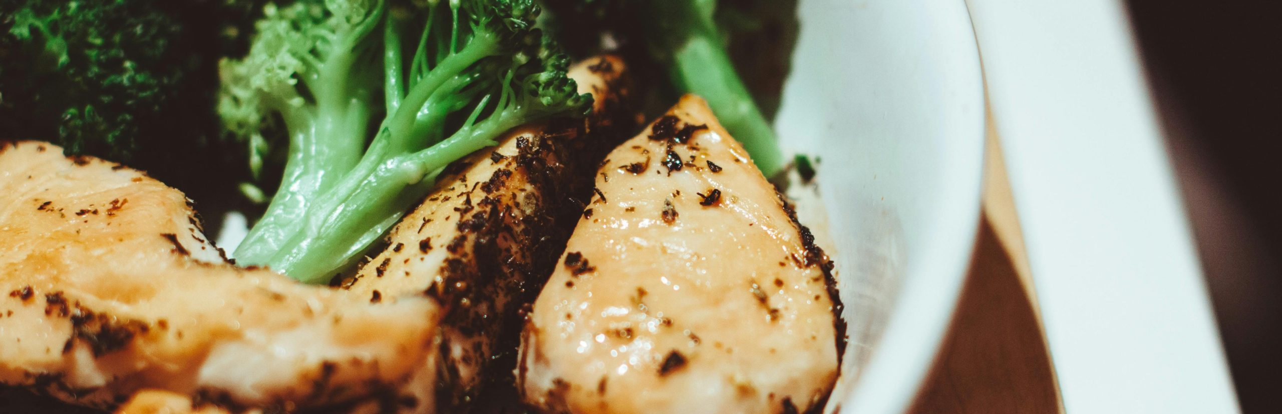 Close-up of a healthy homemade chicken and broccoli dish, perfect for a nutritious meal.